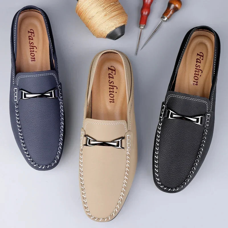 Mocasines con Costuras en Contraste