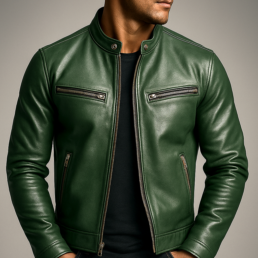 Teo - Chaqueta vintage de piel Marrón