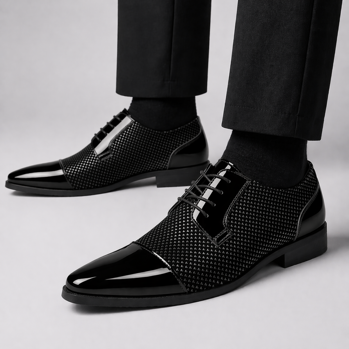 Zapatos Derby de Punta Charol