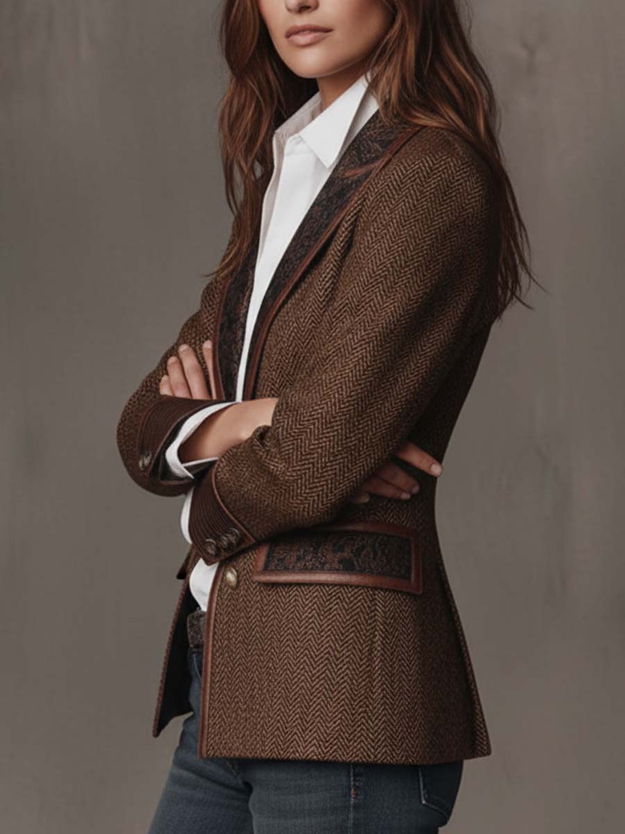 Gisela | Blazer con Estampado Chevrón