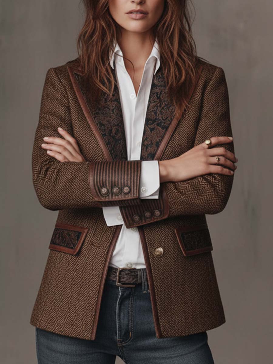Gisela | Blazer con Estampado Chevrón