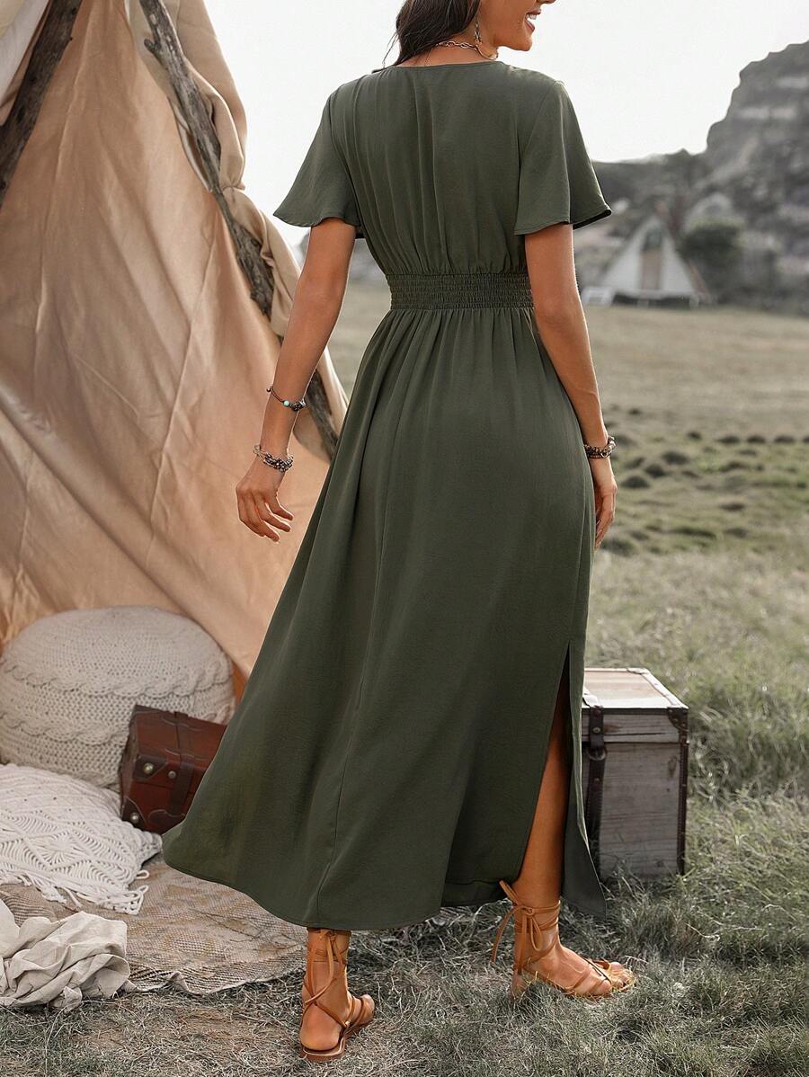 Odette | Vestido Maxi con Abertura Elegante