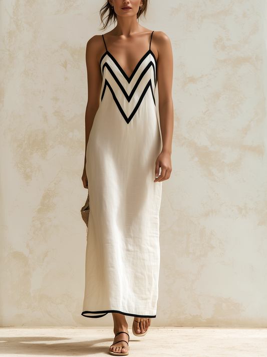 Inma | Vestido maxi con diseño chevron