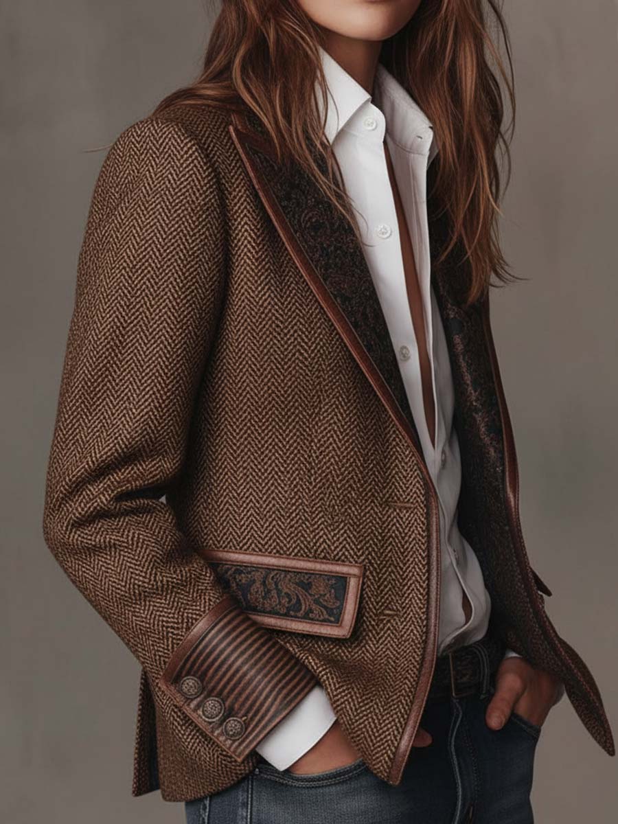 Gisela | Blazer con Estampado Chevrón