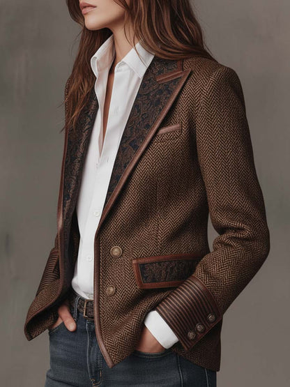 Gisela | Blazer con Estampado Chevrón