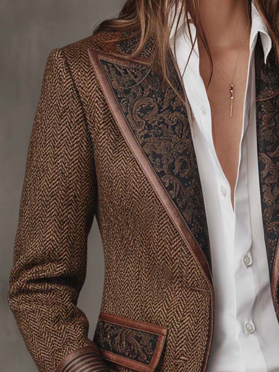 Gisela | Blazer con Estampado Chevrón