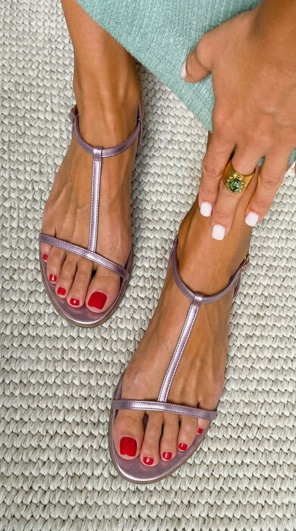 Bianca | Sandalias Doradas de Verano