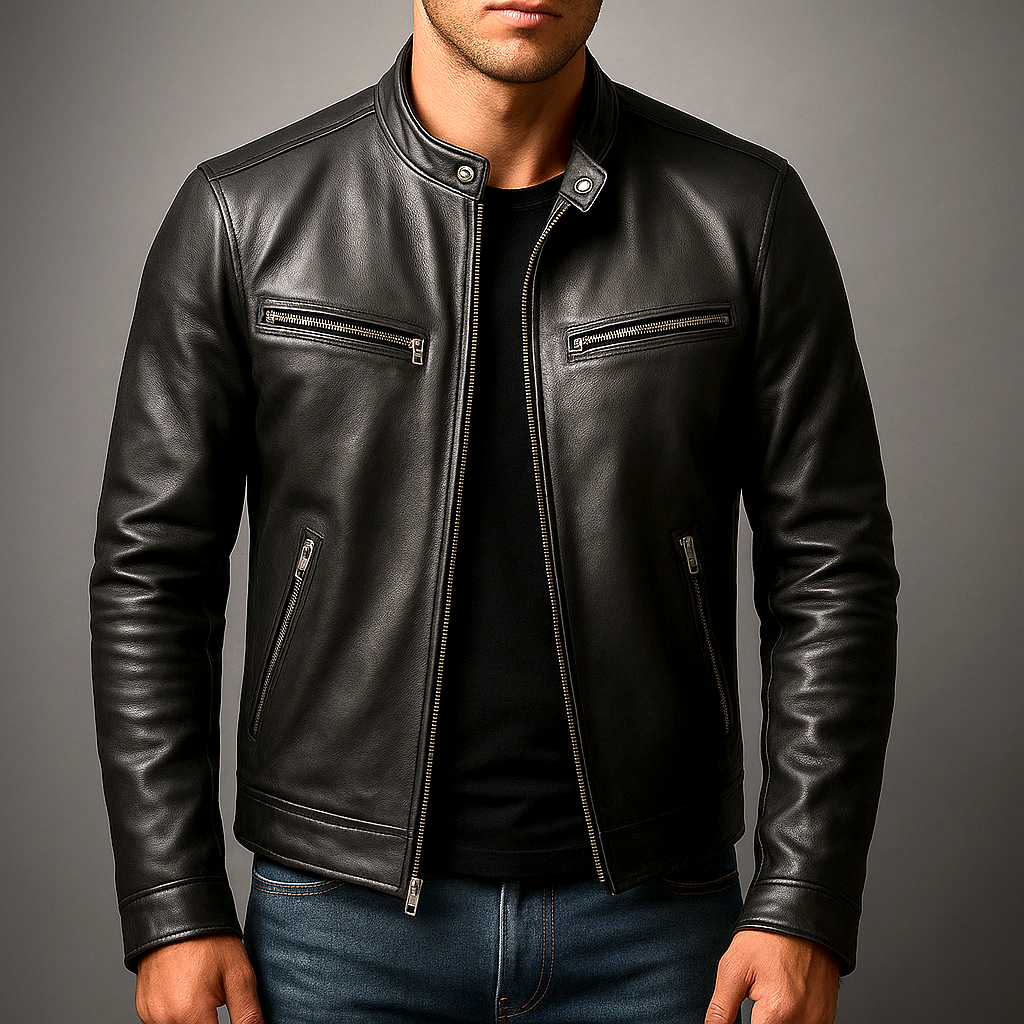 Teo - Chaqueta vintage de piel Marrón