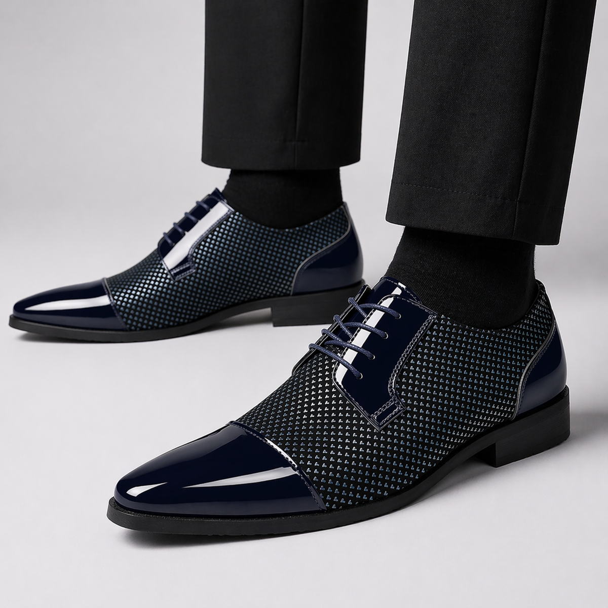 Zapatos Derby de Punta Charol