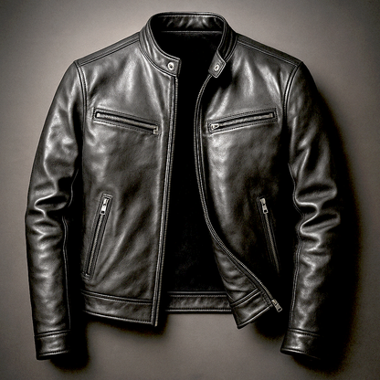 Teo - Chaqueta vintage de piel Marrón