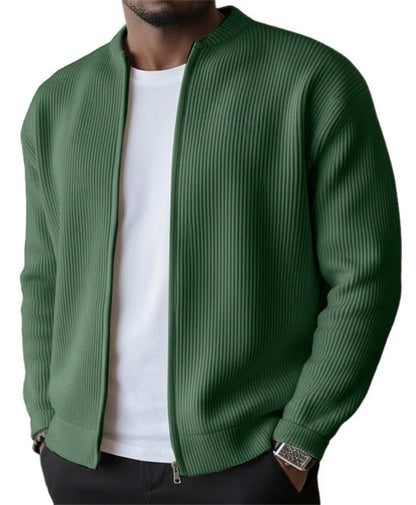 Cárdigan Acanalado con Cremallera