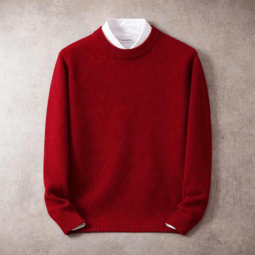 Jersey de Cuello Redondo de Cachemira y Merino