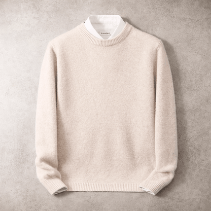Jersey de Cuello Redondo de Cachemira y Merino