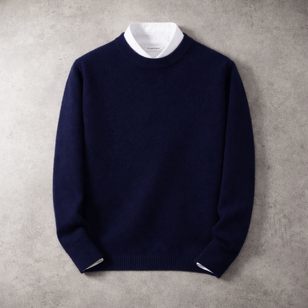 Jersey de Cuello Redondo de Cachemira y Merino