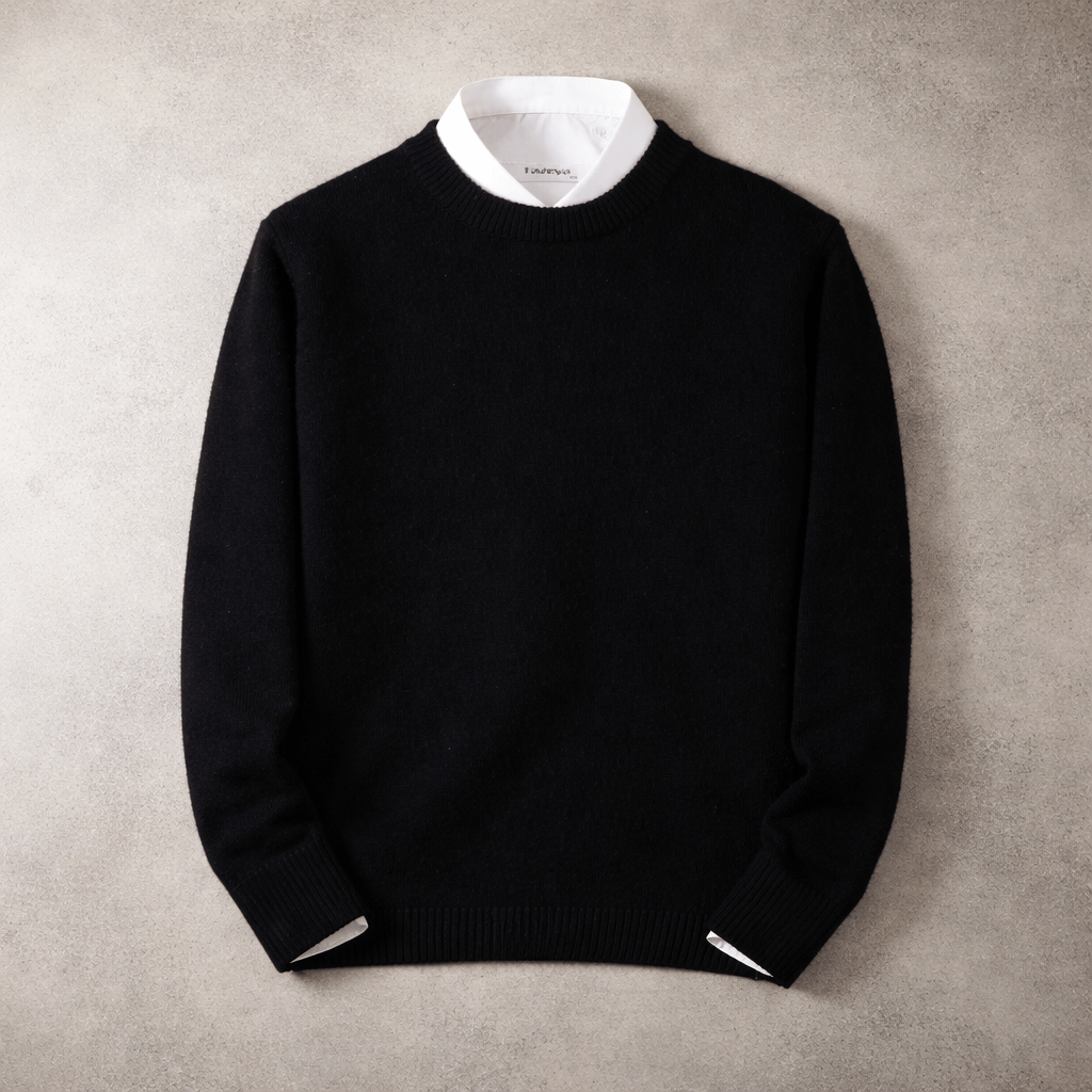 Jersey de Cuello Redondo de Cachemira y Merino