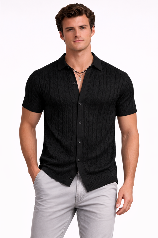 Camisa de Punto de Manga Corta