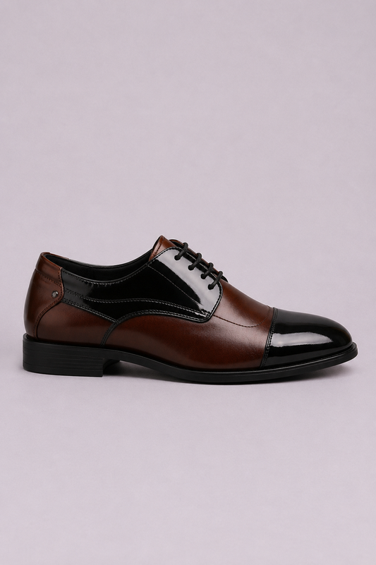 Zapatos Derby Bicolor de Punta Charol