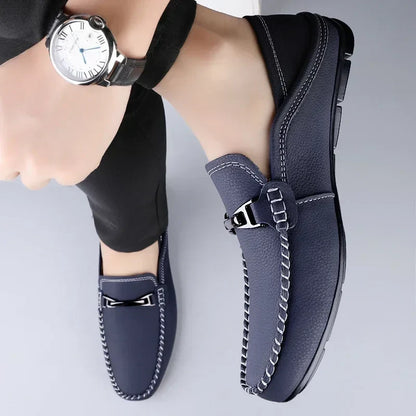 Mocasines con Costuras en Contraste