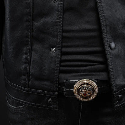 Marco - Chaqueta de cuero Negro