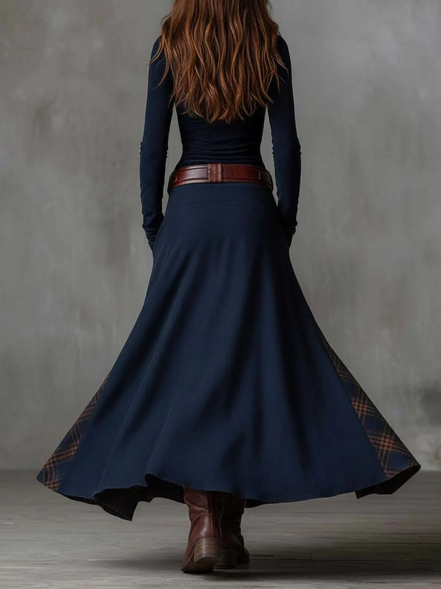 Elisa | Vestido Maxi Efecto Ante con Cinturón
