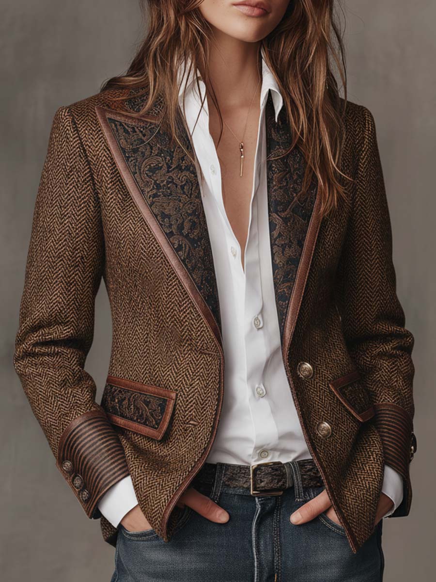 Gisela | Blazer con Estampado Chevrón