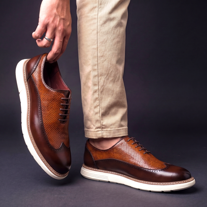 Zapatos Brogue Efecto Cocodrilo