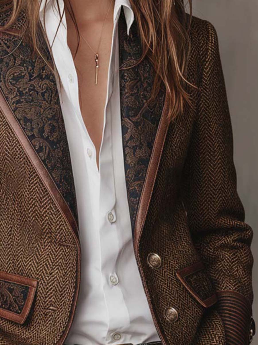 Gisela | Blazer con Estampado Chevrón