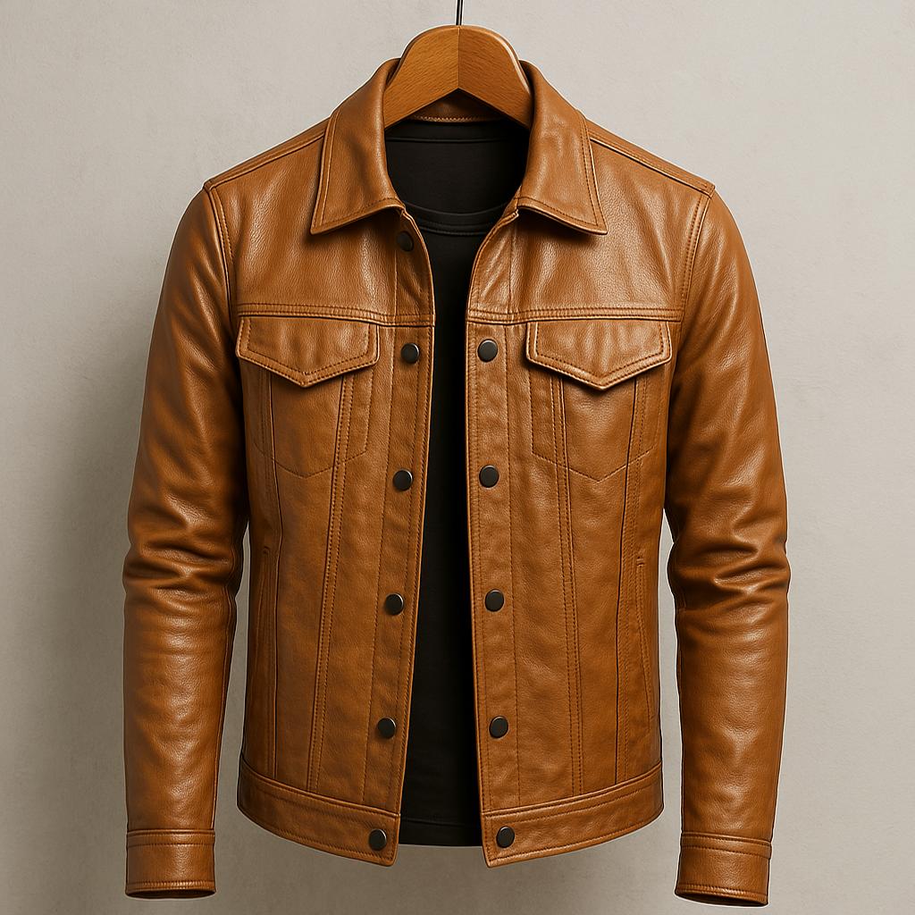Marco - Chaqueta de cuero Negro