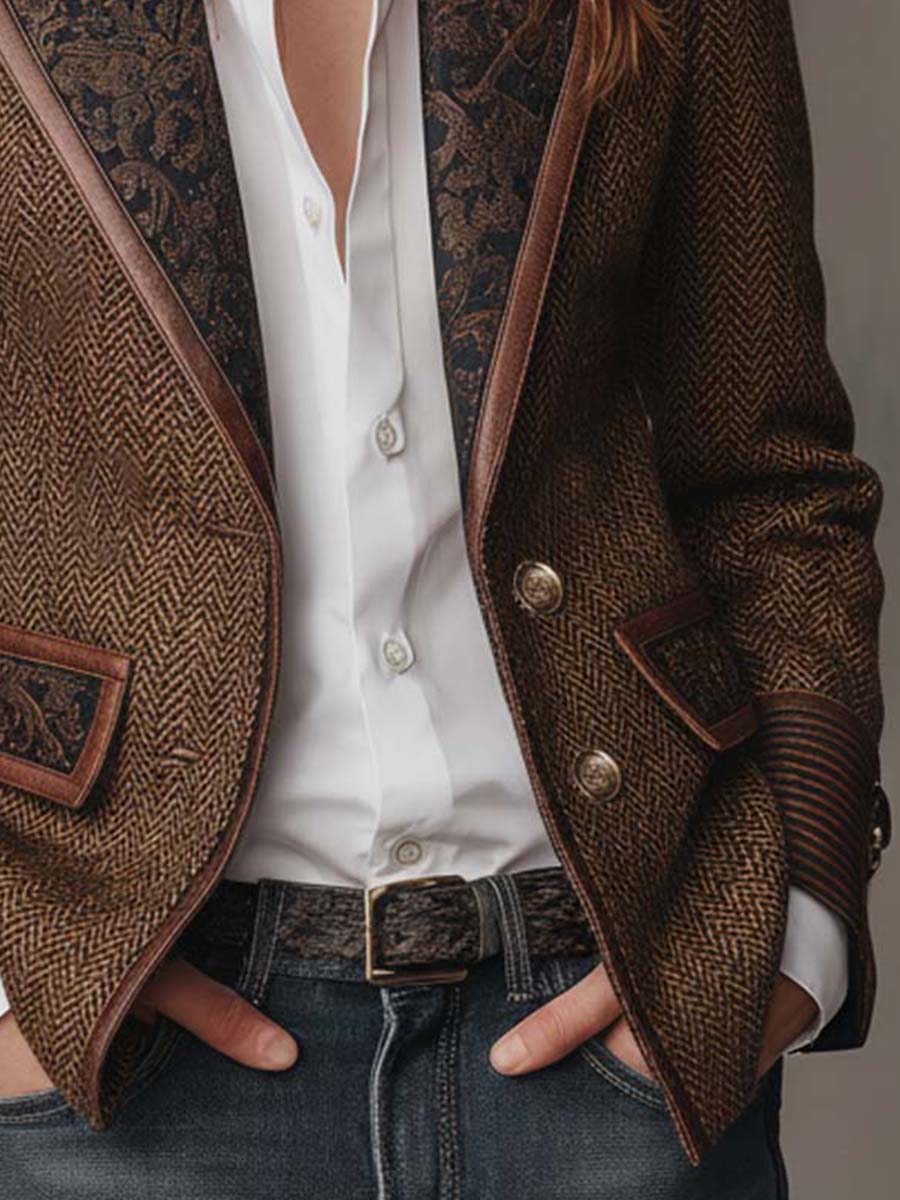 Gisela | Blazer con Estampado Chevrón