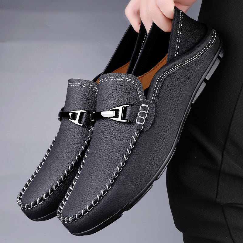 Mocasines con Costuras en Contraste