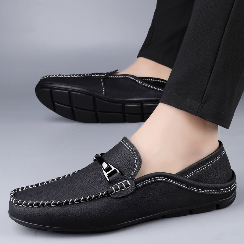 Mocasines con Costuras en Contraste