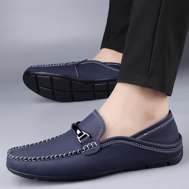 Mocasines con Costuras en Contraste
