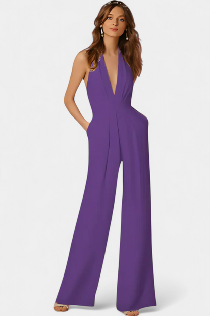 Lila Mono de Pierna Ancha con Elegancia Ligera